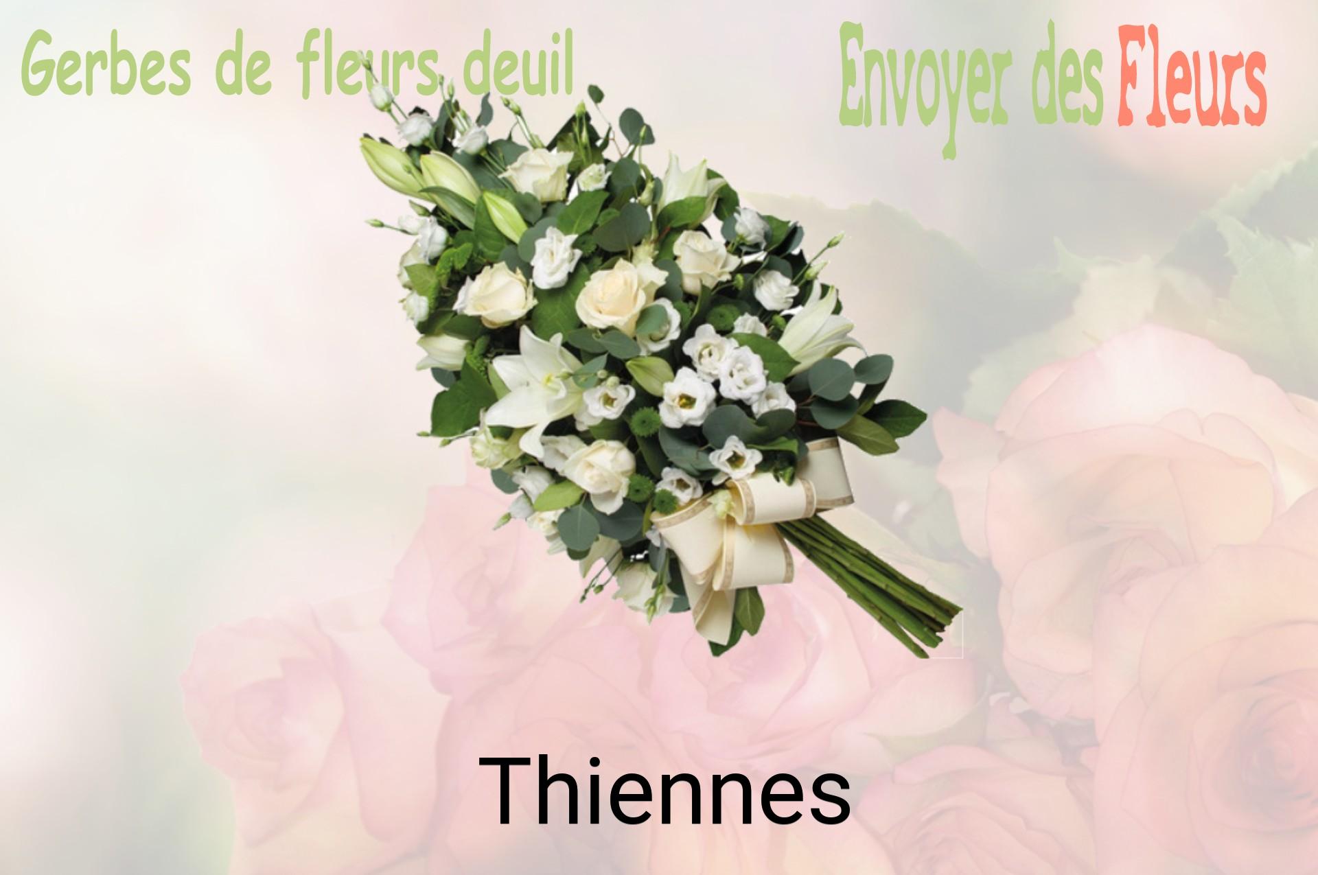 Gerbe de fleurs de deuil livrée à Thiennes